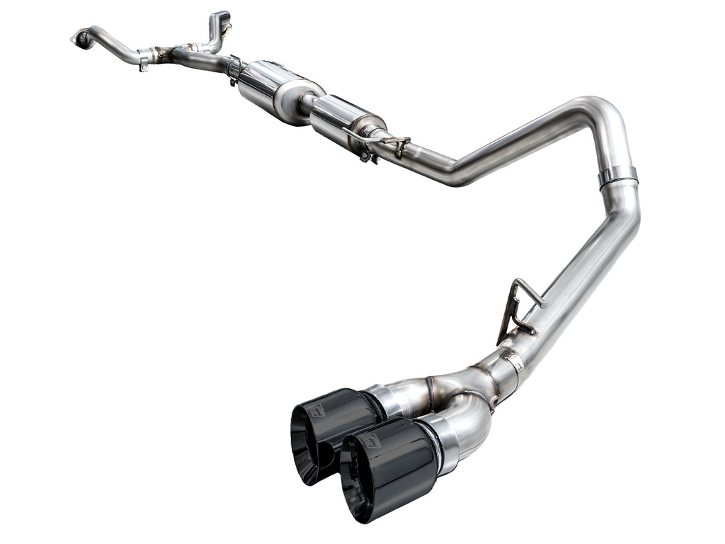 AWE 0FG Exhaust for 2022+ Toyota Tundra - Dual Diamond Black Tips - Apollo Off-Road