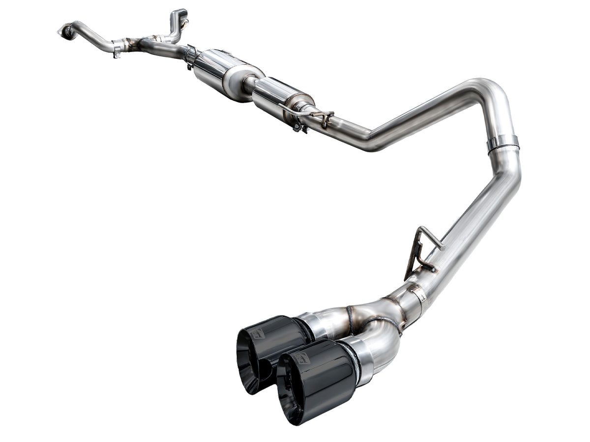 AWE 0FG Exhaust for 2022+ Toyota Tundra - Dual Diamond Black Tips - Apollo Off-Road