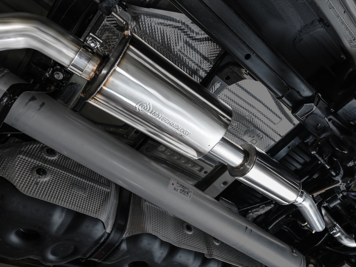 AWE 0FG Exhaust for 2022+ Toyota Tundra - Dual Diamond Black Tips - Apollo Off-Road