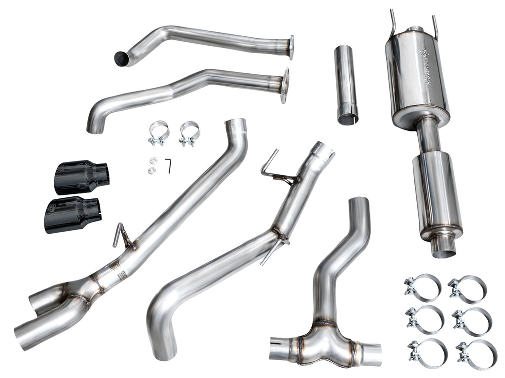 AWE 0FG Exhaust for 2022+ Toyota Tundra - Dual Diamond Black Tips - Apollo Off-Road