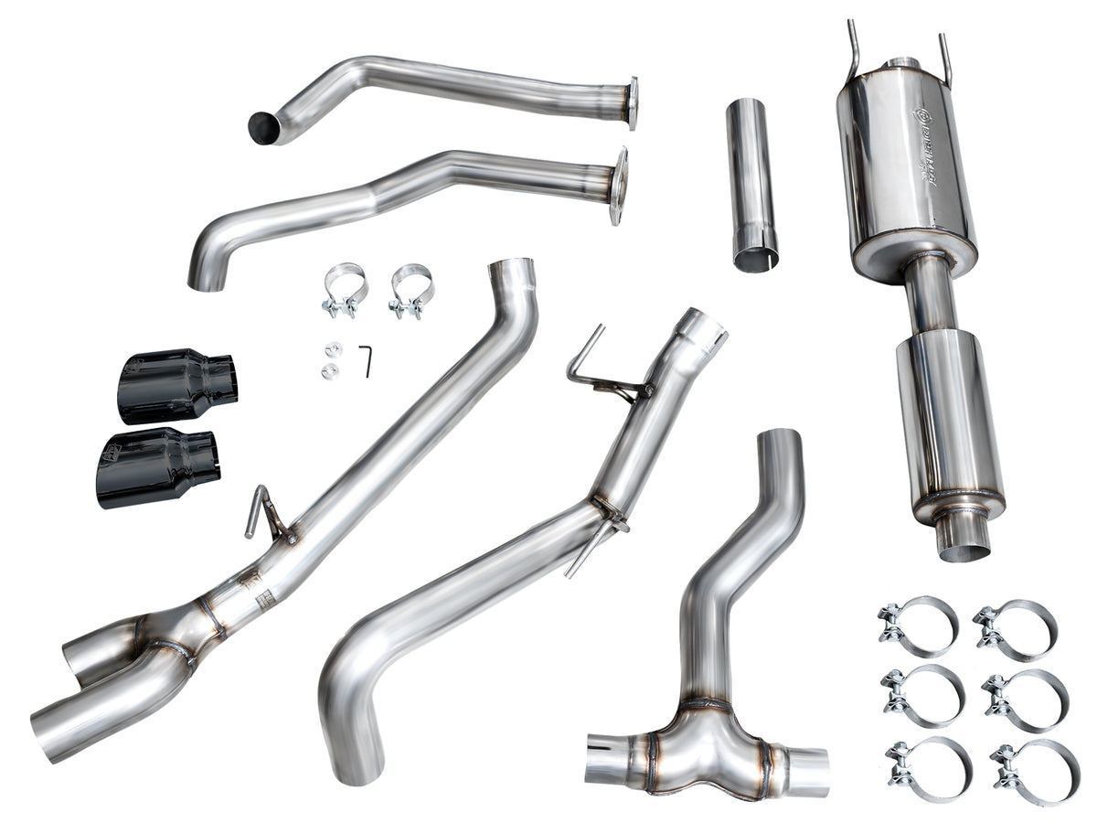 AWE 0FG Exhaust for 2022+ Toyota Tundra - Dual Diamond Black Tips - Apollo Off-Road