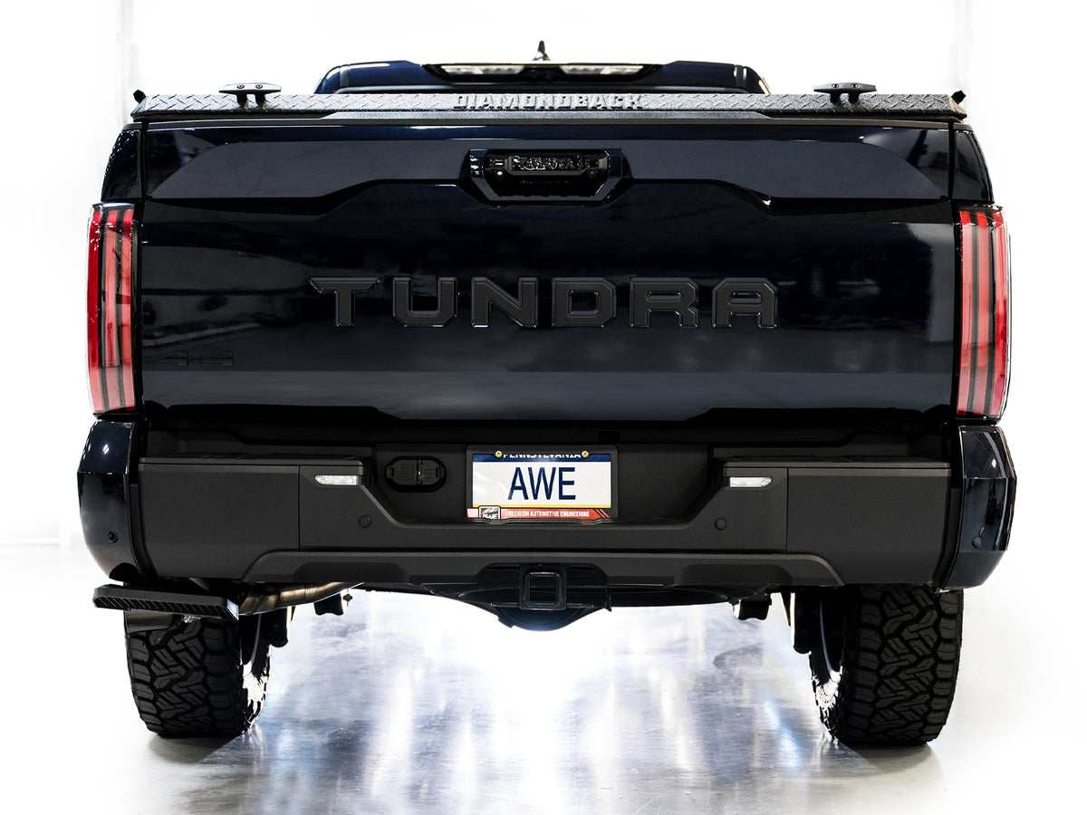 AWE 0FG Exhaust for 2022+ Toyota Tundra - Dual Diamond Black Tips - Apollo Off-Road