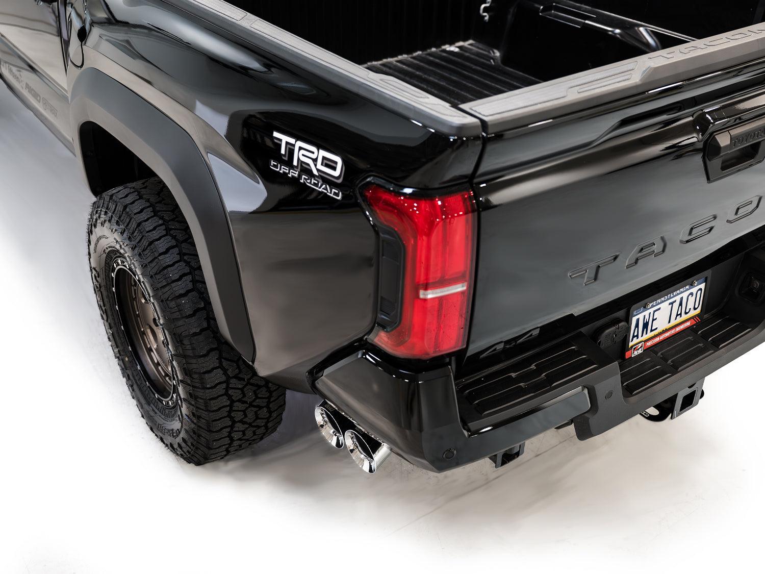 AWE 0FG Exhaust for 4th Gen Toyota Tacoma - Dual Chrome Silver Tips - Apollo Off-Road
