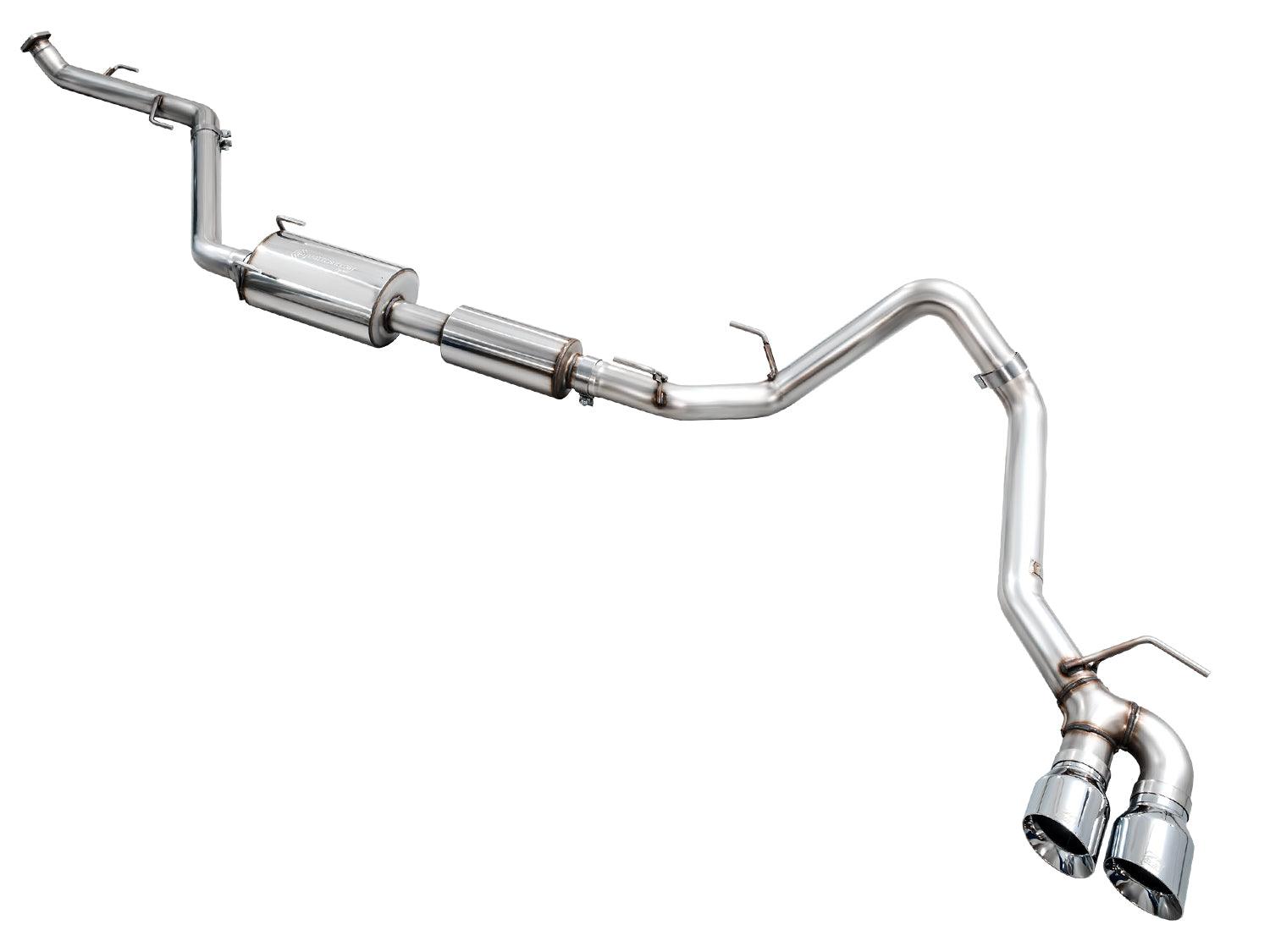 AWE 0FG Exhaust for 4th Gen Toyota Tacoma - Dual Chrome Silver Tips - Apollo Off-Road