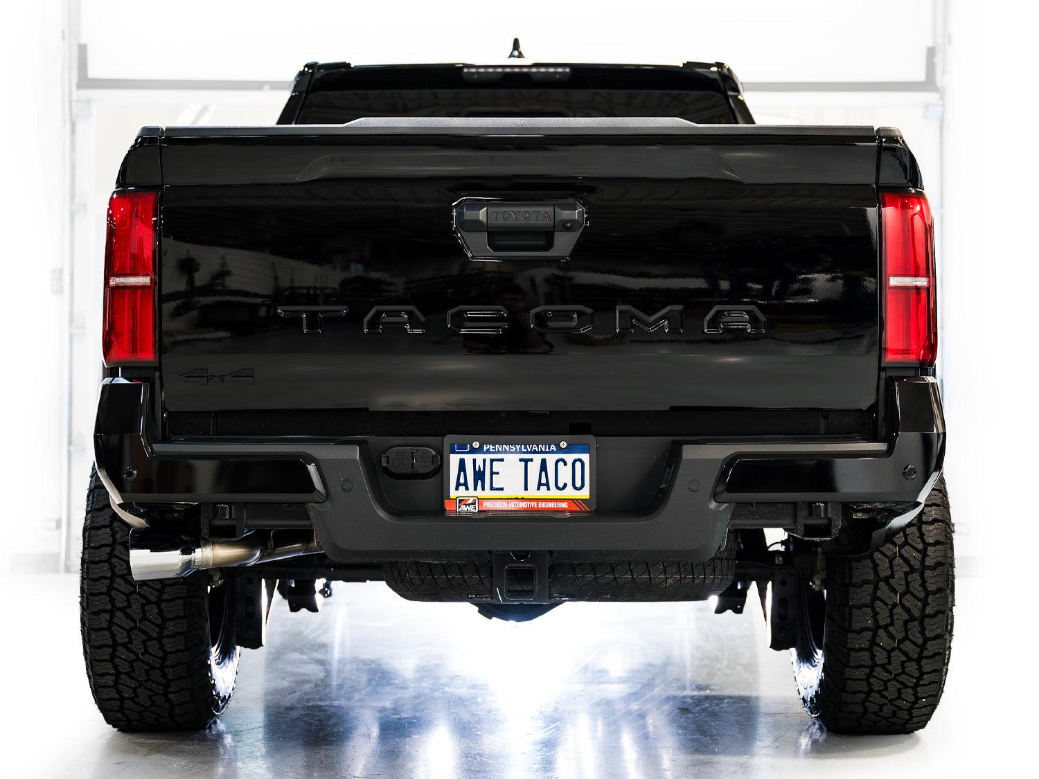 AWE 0FG Exhaust for 4th Gen Toyota Tacoma - Dual Chrome Silver Tips - Apollo Off-Road