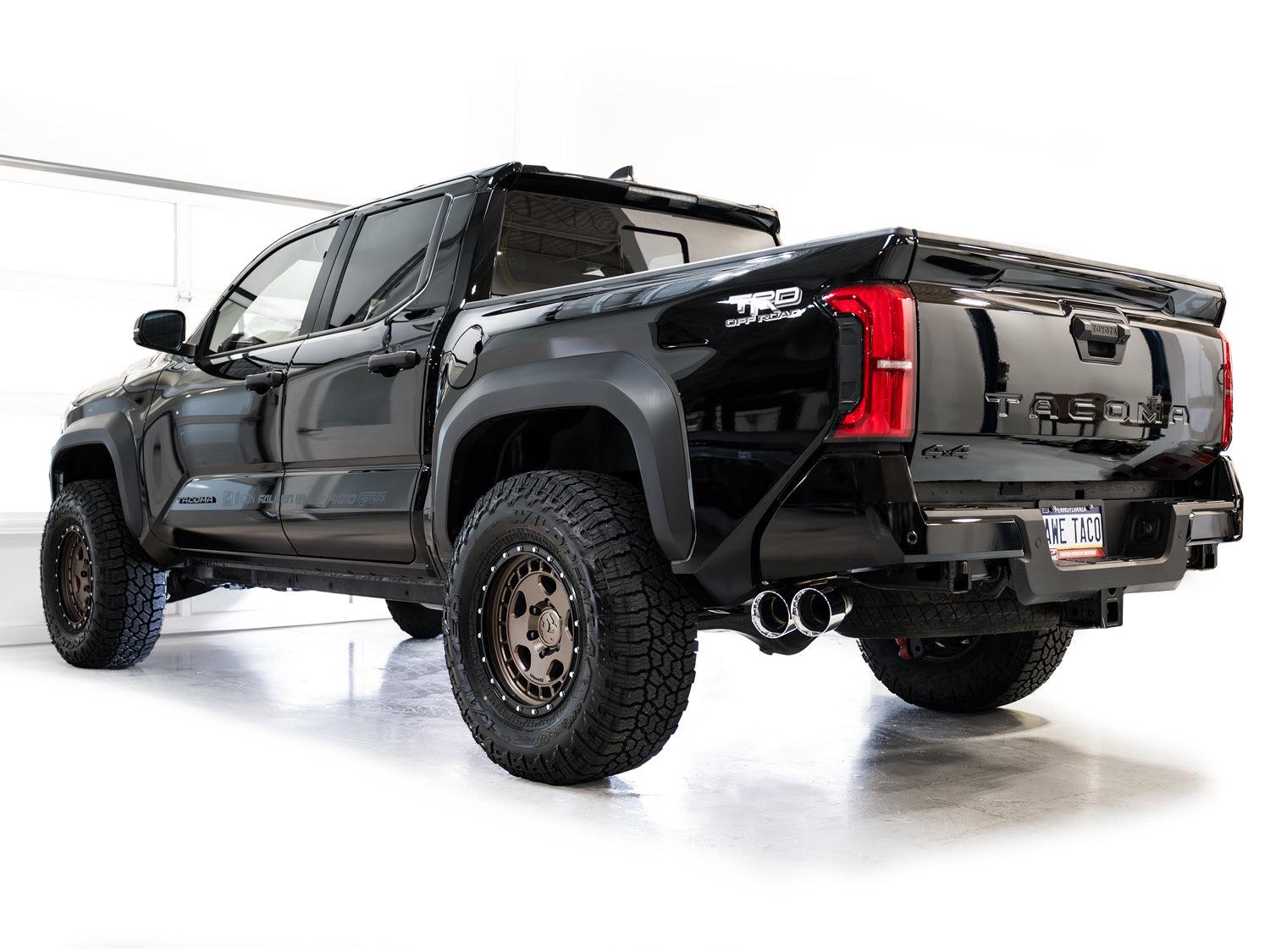 AWE 0FG Exhaust for 4th Gen Toyota Tacoma - Dual Chrome Silver Tips - Apollo Off-Road