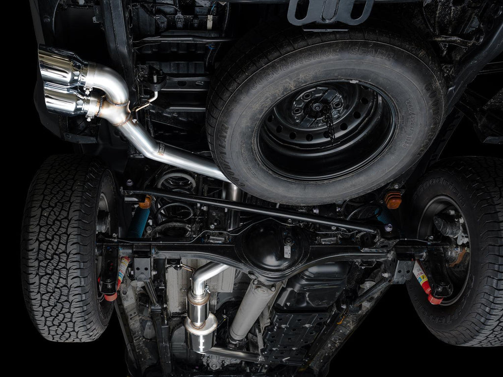 AWE 0FG Exhaust for 4th Gen Toyota Tacoma - Dual Chrome Silver Tips - Apollo Off-Road
