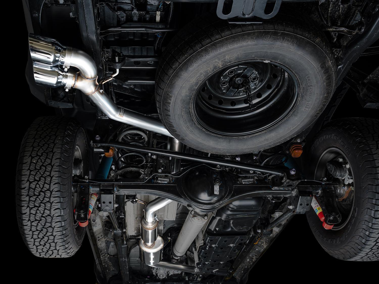 AWE 0FG Exhaust for 4th Gen Toyota Tacoma - Dual Chrome Silver Tips - Apollo Off-Road