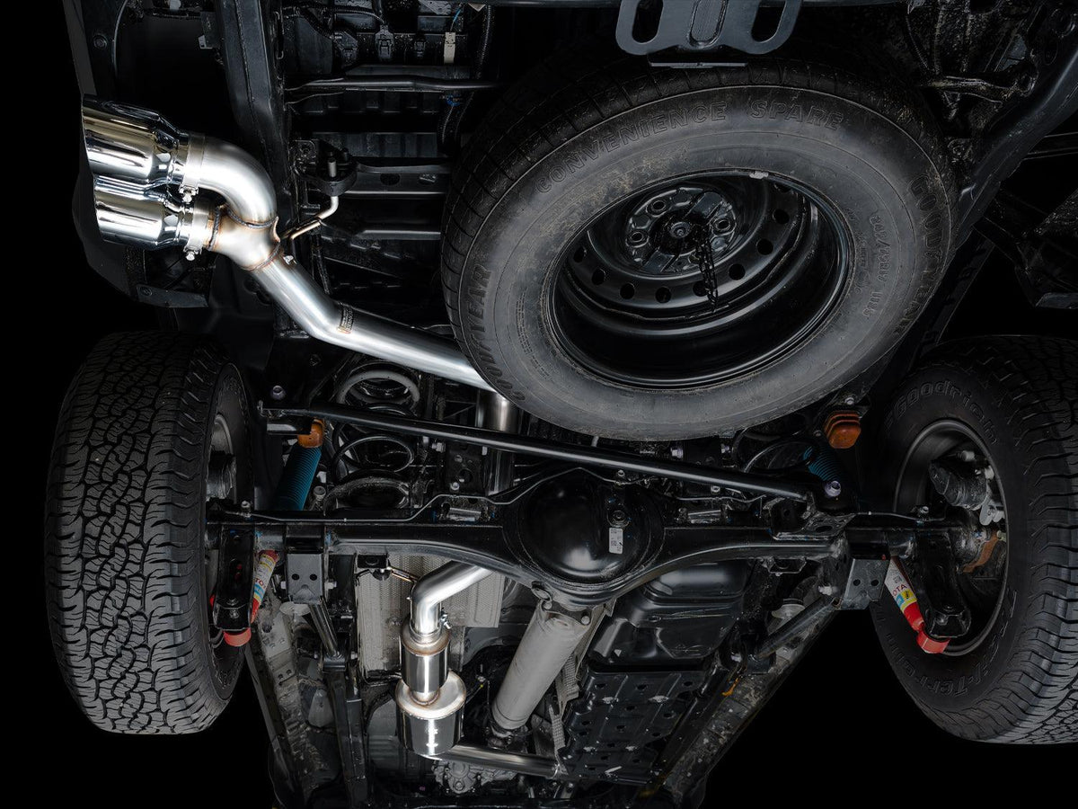 AWE 0FG Exhaust for 4th Gen Toyota Tacoma - Dual Chrome Silver Tips - Apollo Off-Road