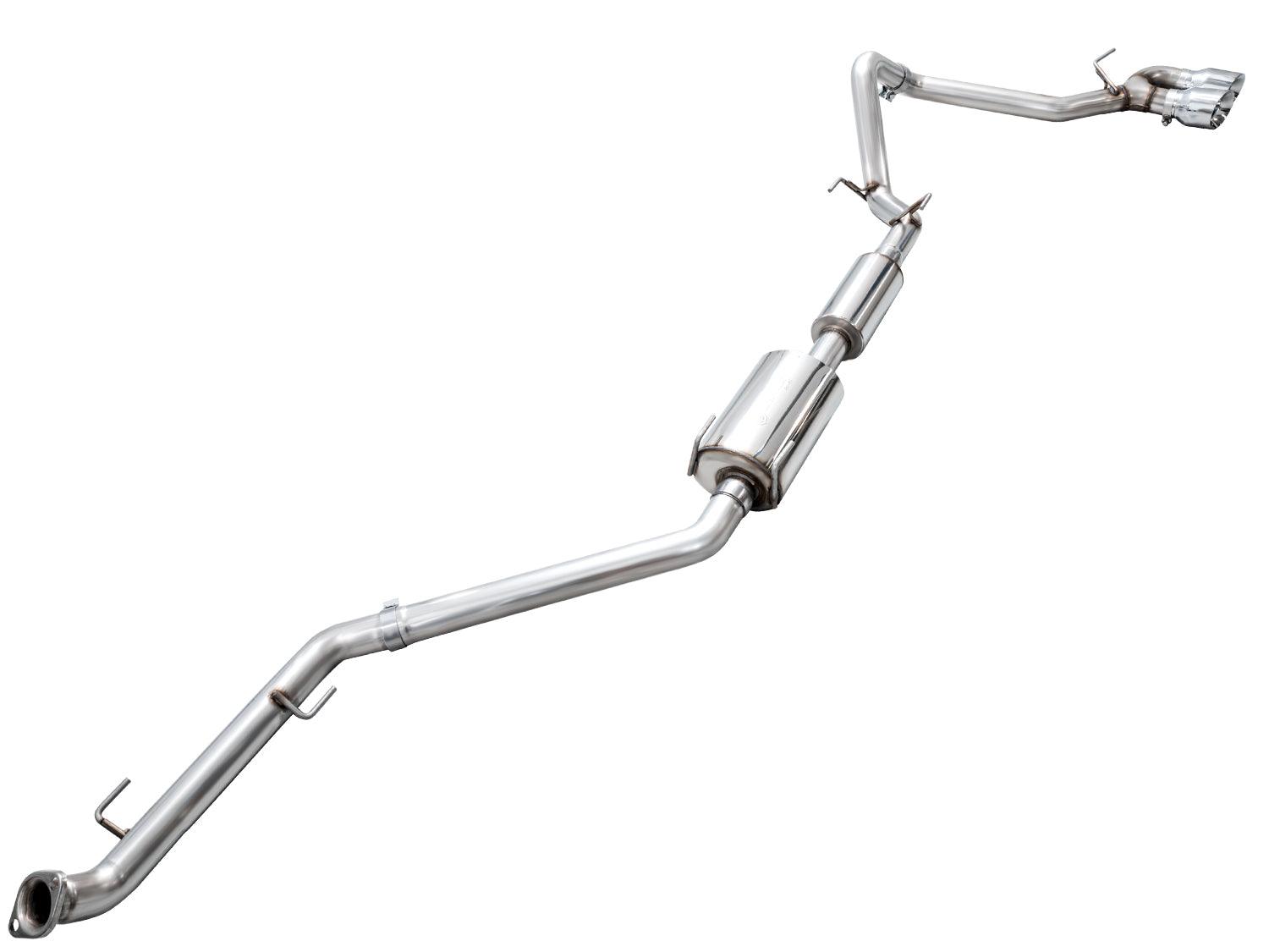 AWE 0FG Exhaust for 4th Gen Toyota Tacoma - Dual Chrome Silver Tips - Apollo Off-Road
