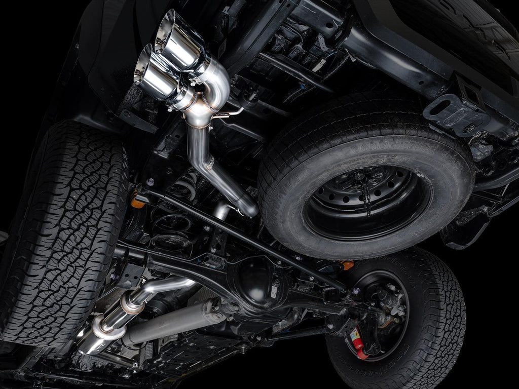 AWE 0FG Exhaust for 4th Gen Toyota Tacoma - Dual Chrome Silver Tips - Apollo Off-Road