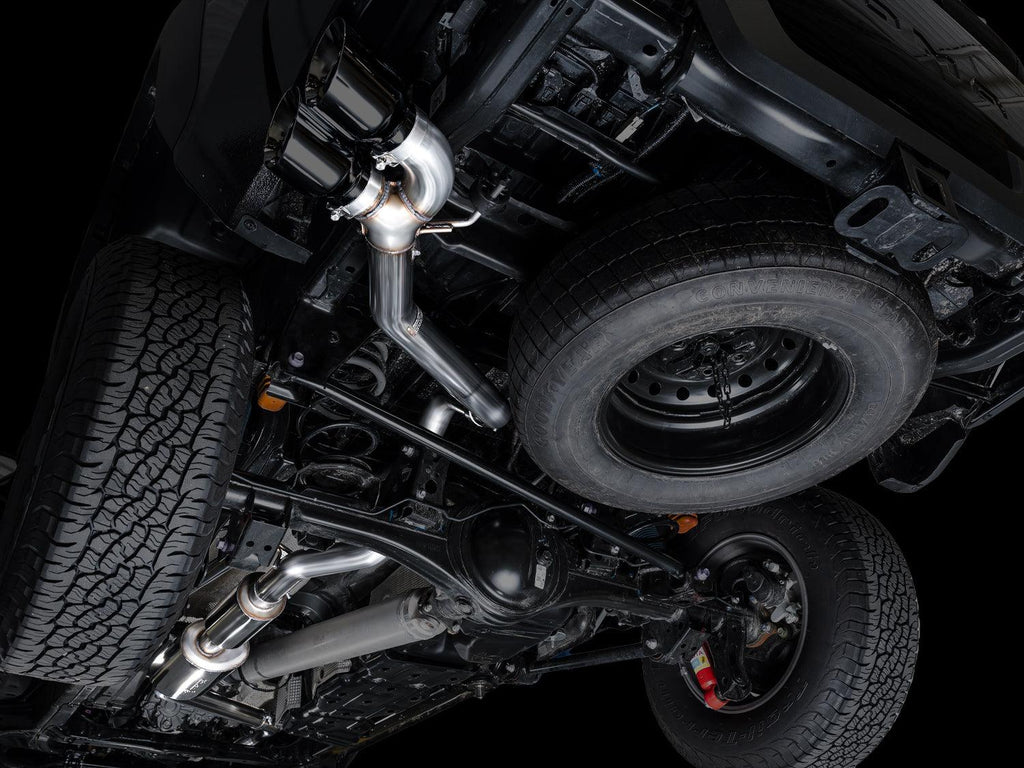 AWE 0FG Exhaust for 4th Gen Toyota Tacoma - Dual Diamond Black Tips - Apollo Off-Road