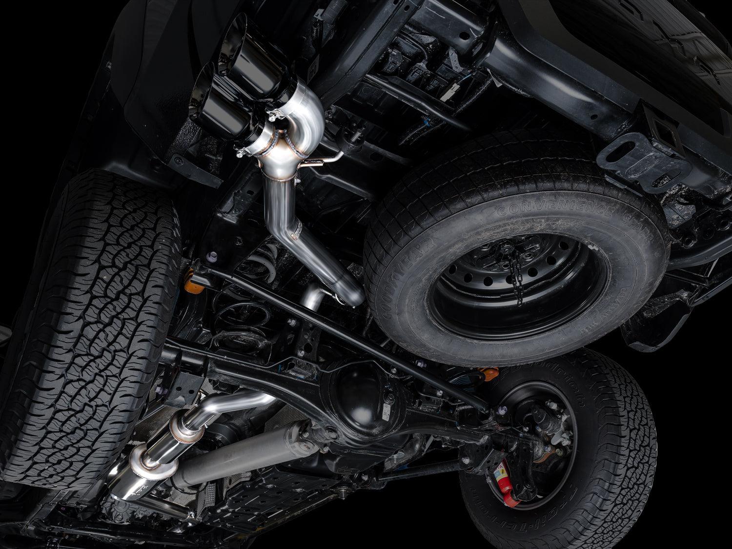 AWE 0FG Exhaust for 4th Gen Toyota Tacoma - Dual Diamond Black Tips - Apollo Off-Road