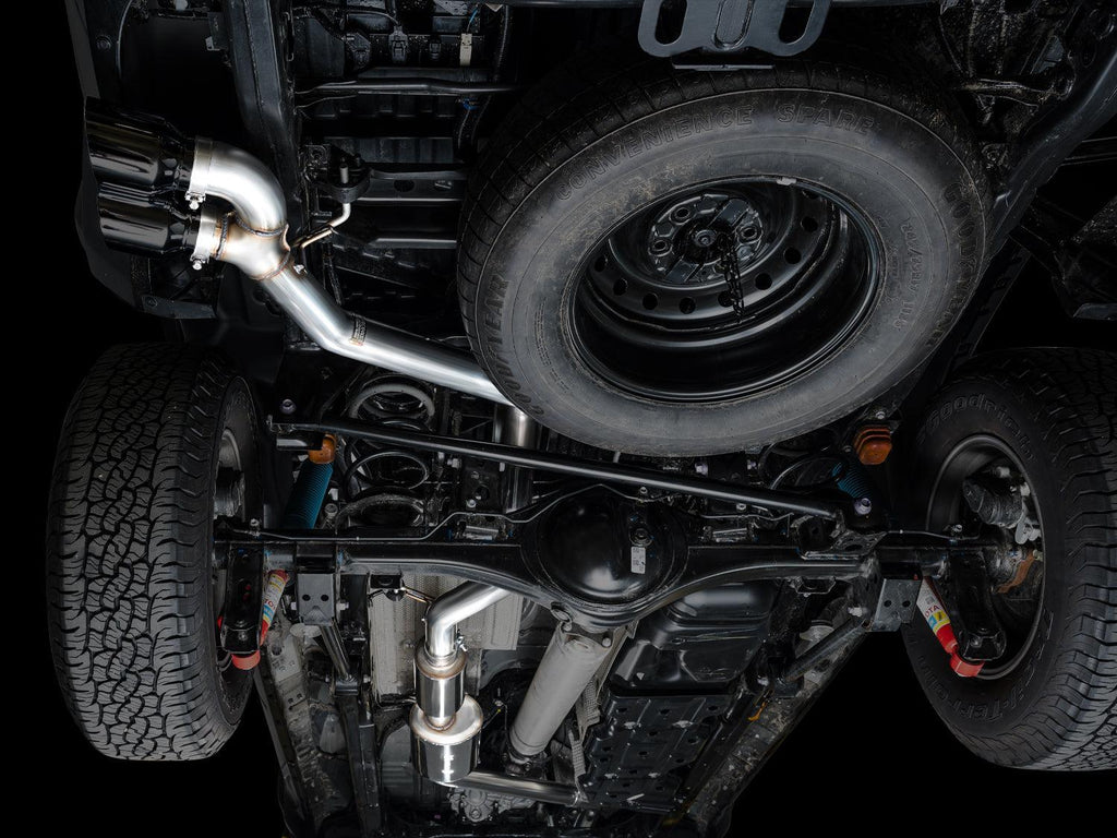 AWE 0FG Exhaust for 4th Gen Toyota Tacoma - Dual Diamond Black Tips - Apollo Off-Road