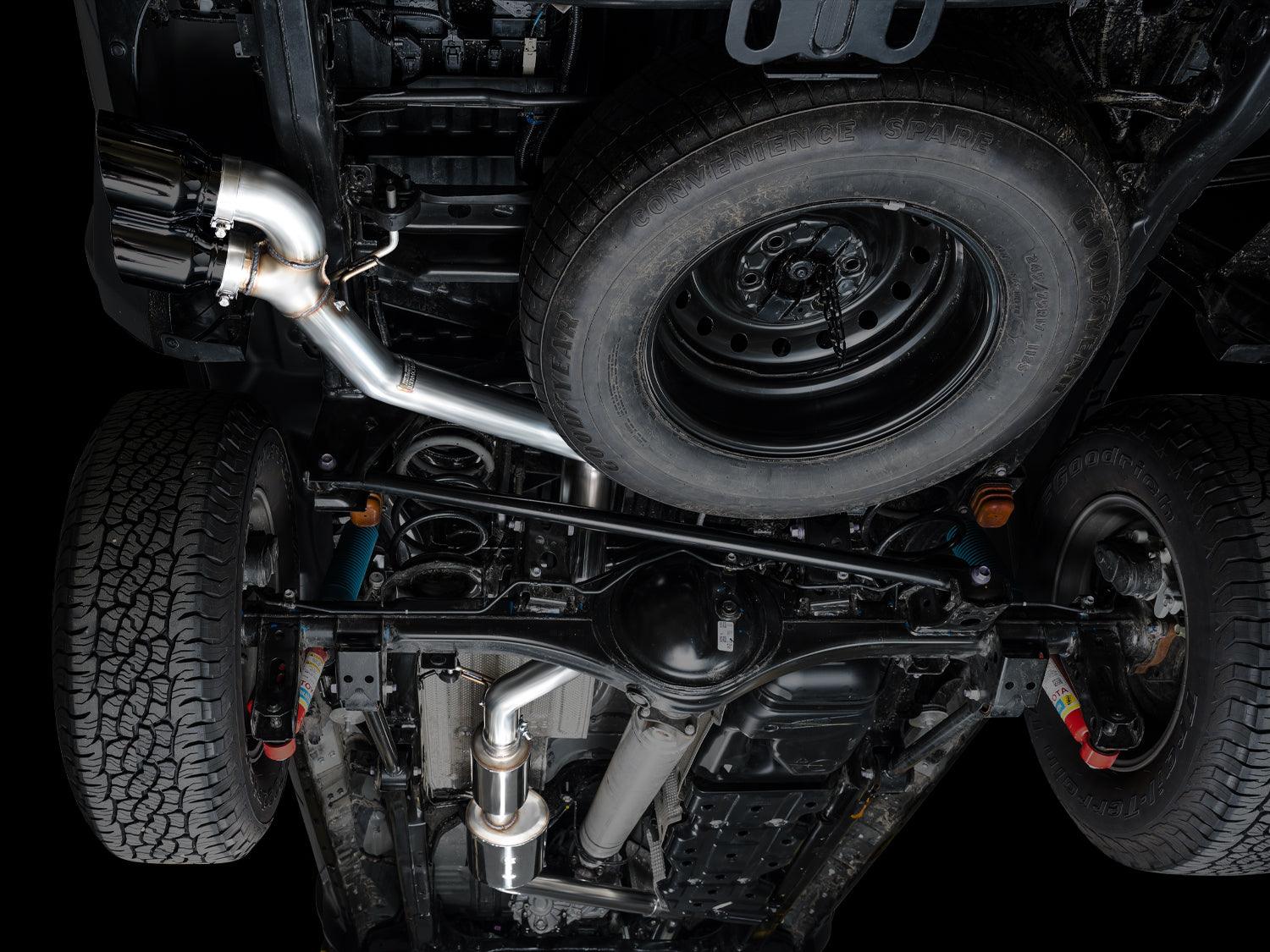 AWE 0FG Exhaust for 4th Gen Toyota Tacoma - Dual Diamond Black Tips - Apollo Off-Road