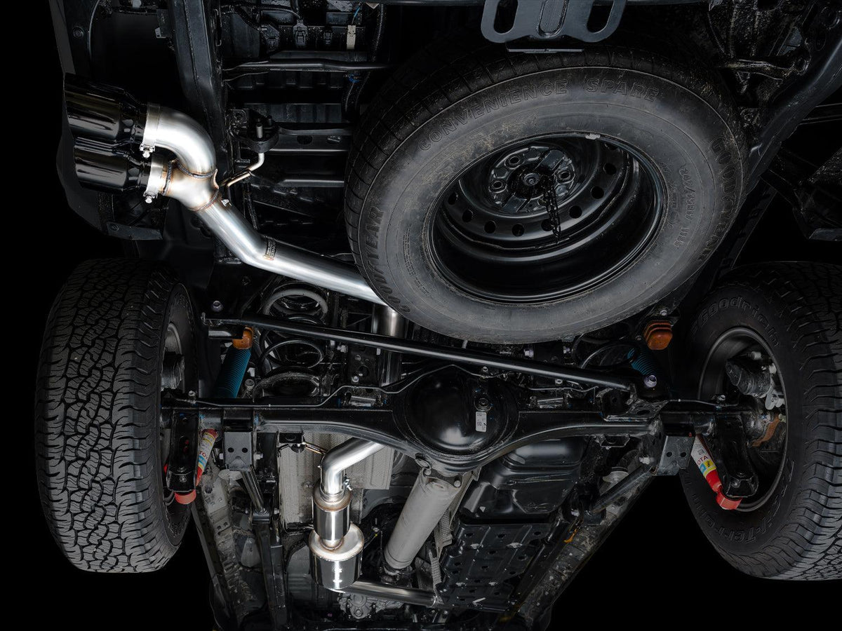AWE 0FG Exhaust for 4th Gen Toyota Tacoma - Dual Diamond Black Tips - Apollo Off-Road