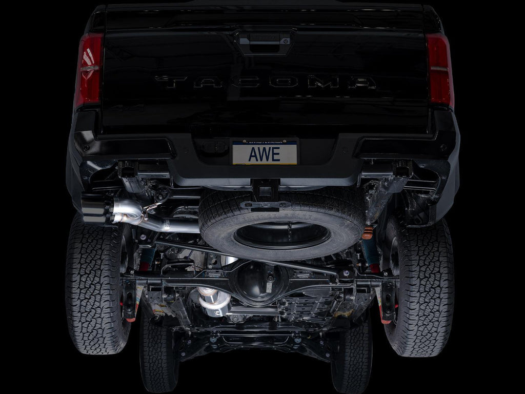 AWE 0FG Exhaust for 4th Gen Toyota Tacoma - Dual Diamond Black Tips - Apollo Off-Road