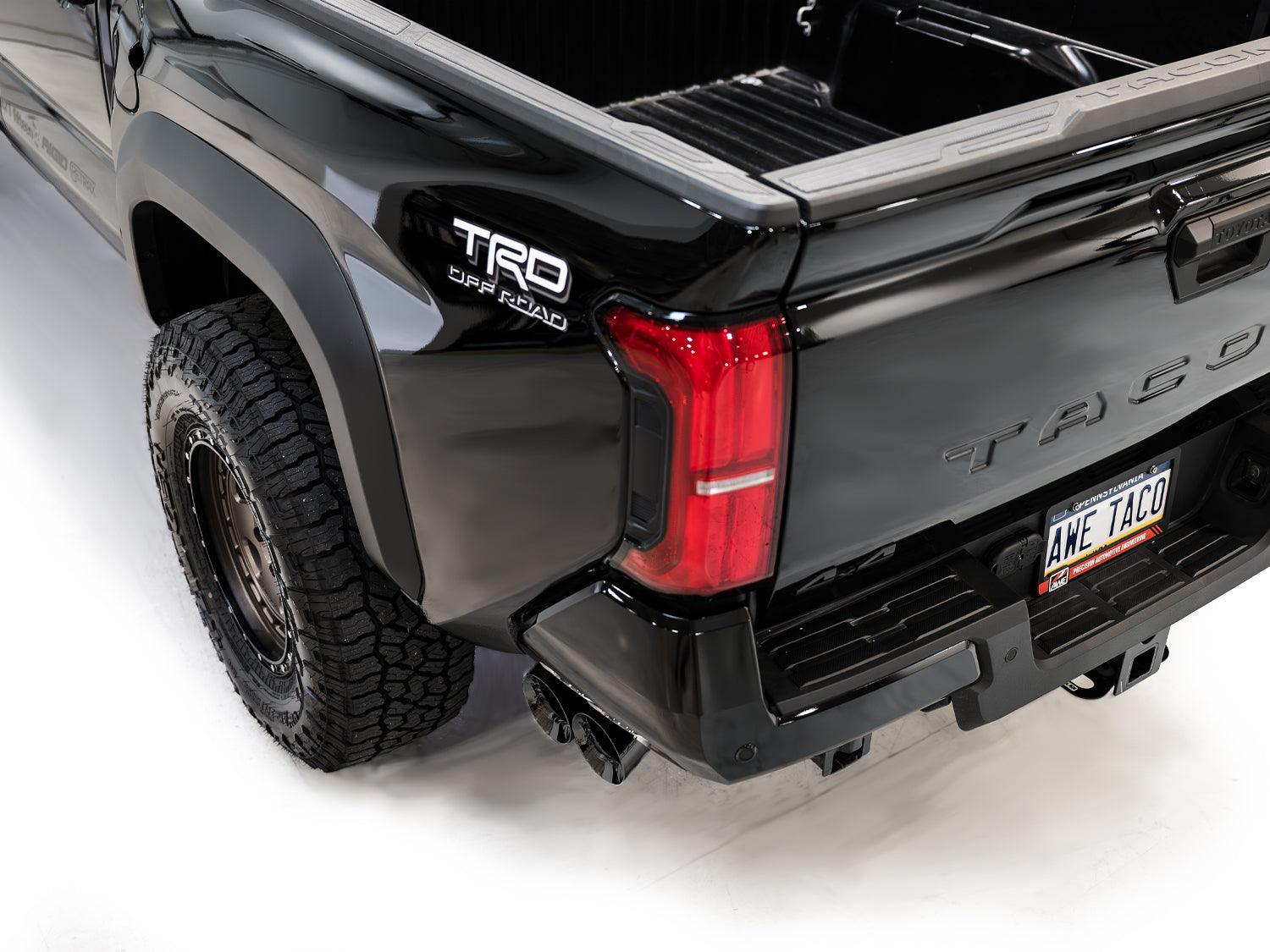 AWE 0FG Exhaust for 4th Gen Toyota Tacoma - Dual Diamond Black Tips - Apollo Off-Road