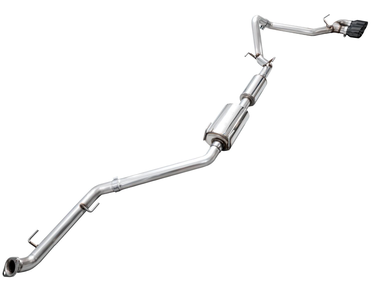 AWE 0FG Exhaust for 4th Gen Toyota Tacoma - Dual Diamond Black Tips - Apollo Off-Road