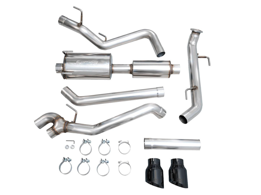 AWE 0FG Exhaust for 4th Gen Toyota Tacoma - Dual Diamond Black Tips - Apollo Off-Road