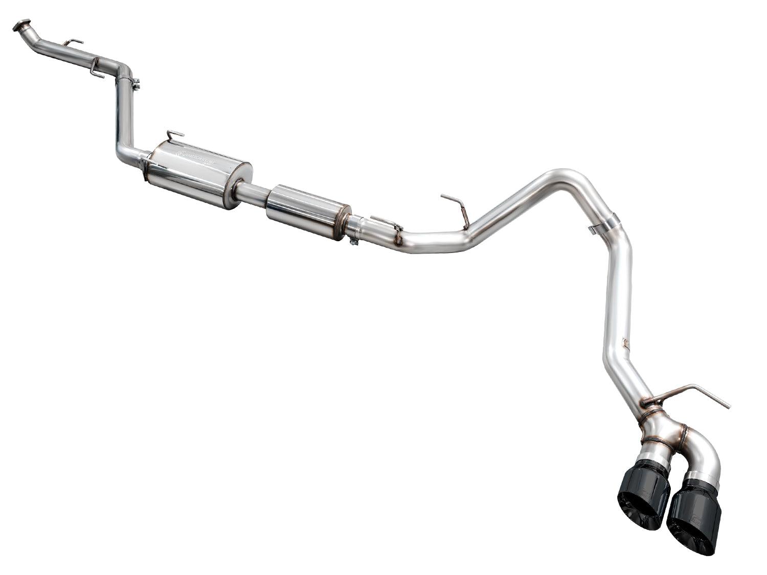 AWE 0FG Exhaust for 4th Gen Toyota Tacoma - Dual Diamond Black Tips - Apollo Off-Road