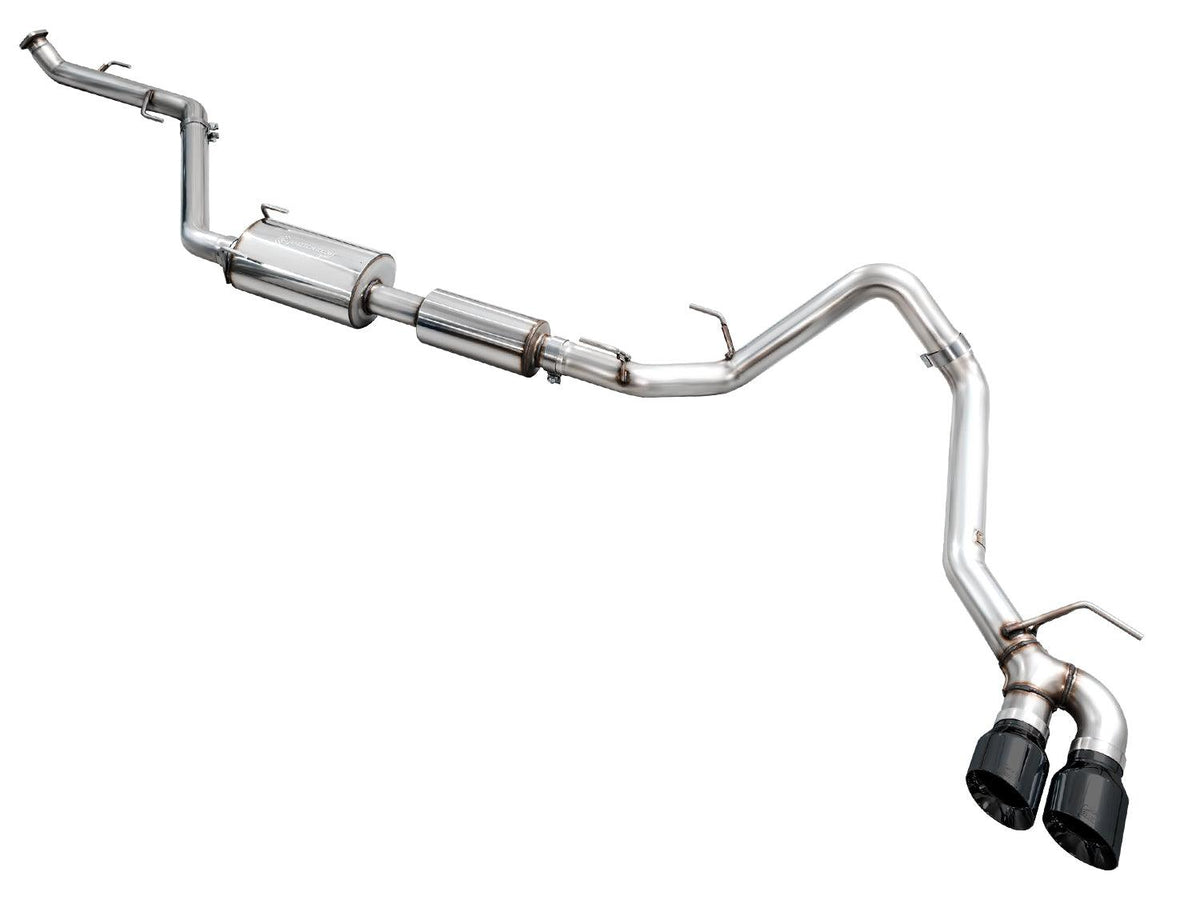 AWE 0FG Exhaust for 4th Gen Toyota Tacoma - Dual Diamond Black Tips - Apollo Off-Road