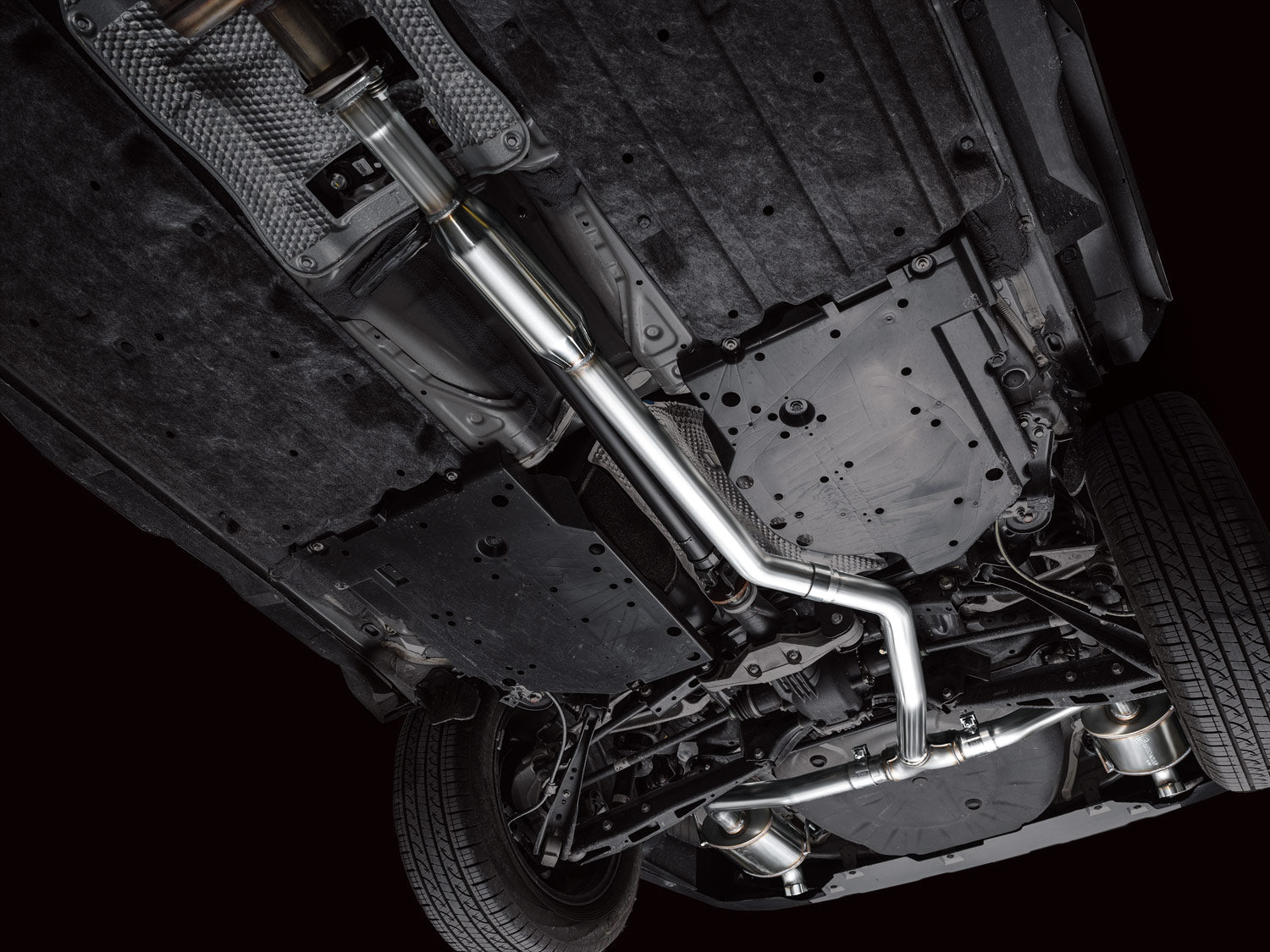 AWE 0FG Exhaust for Subaru Outback 2.4T - Dual BashGuards - Apollo Off-Road