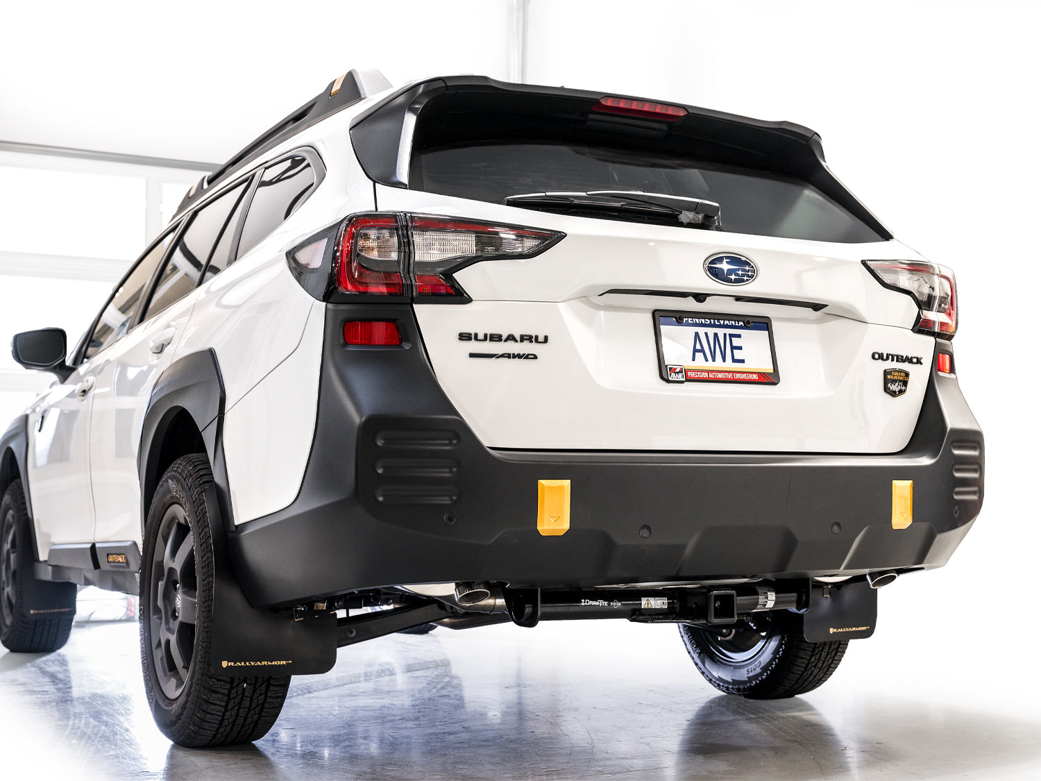 AWE 0FG Exhaust for Subaru Outback 2.4T - Dual BashGuards - Apollo Off-Road