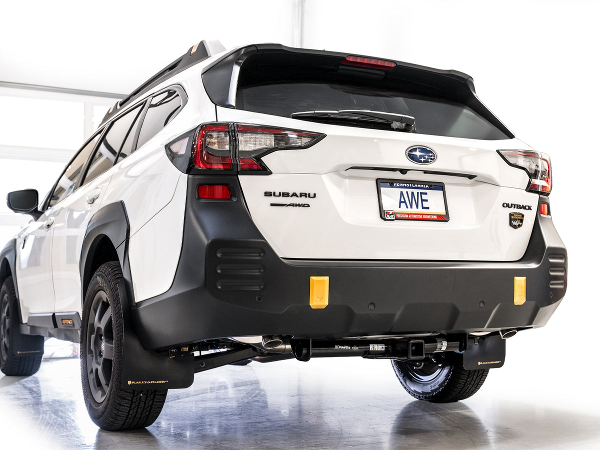AWE 0FG Exhaust for Subaru Outback 2.4T - Dual BashGuards - Apollo Off-Road