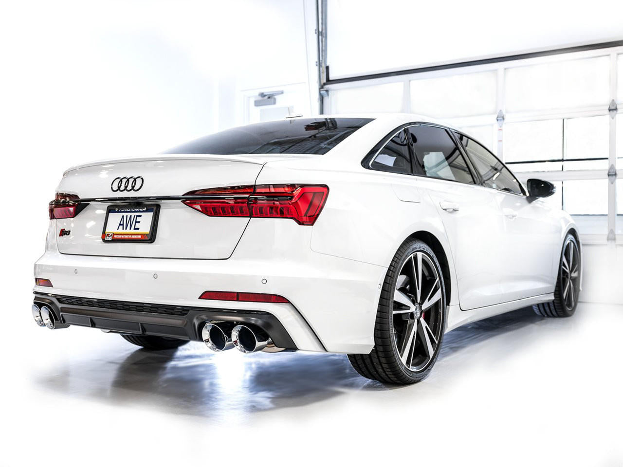 AWE Touring Edition Exhaust for Audi C8 S6-S7 - Chrome Silver Tips - Apollo Off-Road