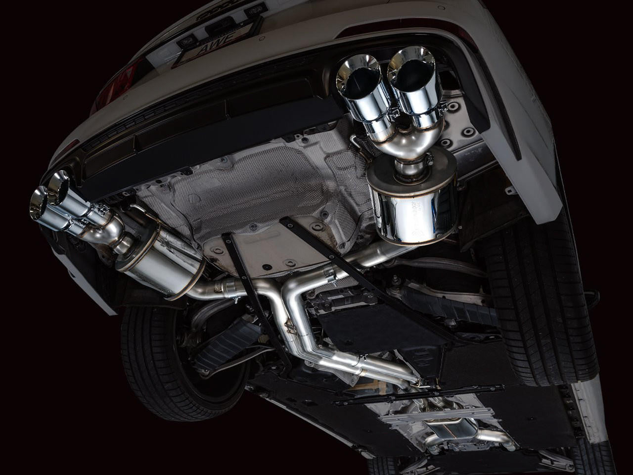 AWE Touring Edition Exhaust for Audi C8 S6-S7 - Chrome Silver Tips - Apollo Off-Road