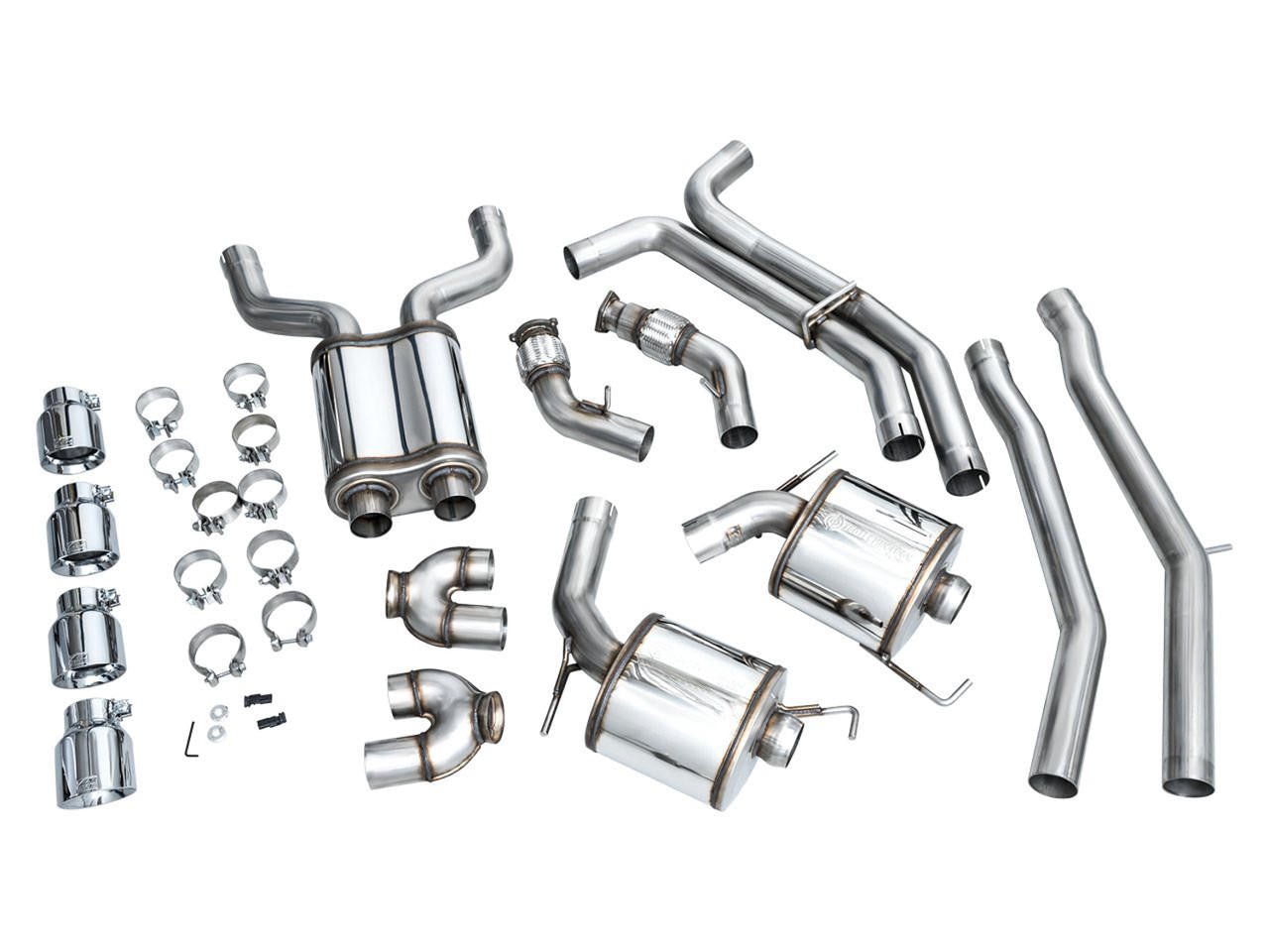 AWE Touring Edition Exhaust for Audi C8 S6-S7 - Chrome Silver Tips - Apollo Off-Road