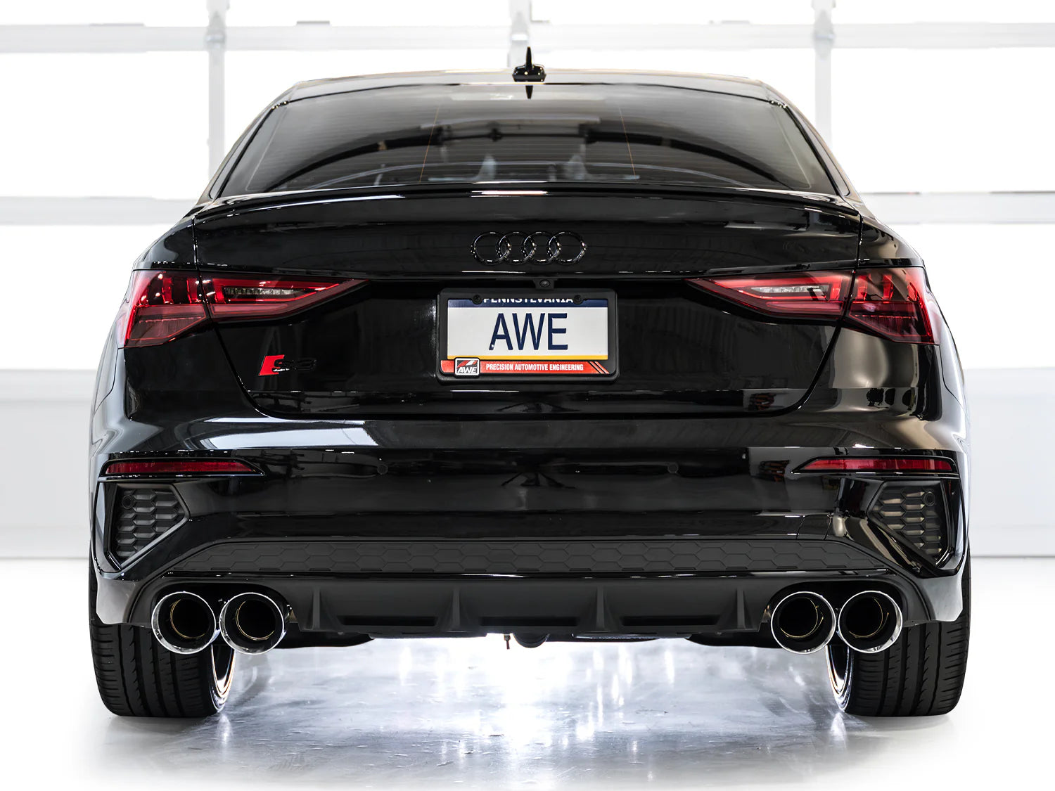 AWE Track Edition Exhaust for Audi 8Y S3 - Chrome Silver Tips - Apollo Off-Road