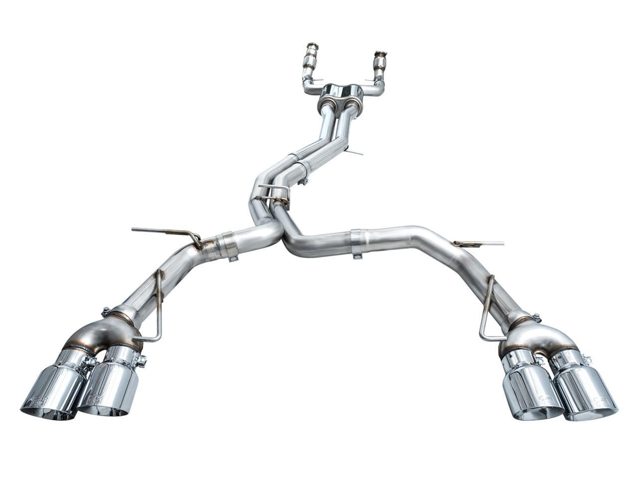 AWE Track Edition Exhaust for Audi C8 S6-S7 - Chrome Silver Tips - Apollo Off-Road