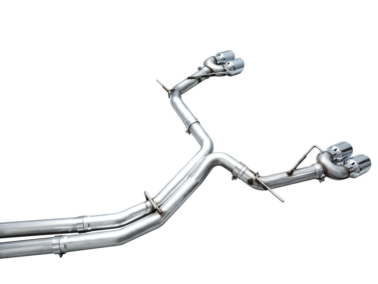 AWE Track Edition Exhaust for Audi C8 S6-S7 - Chrome Silver Tips - Apollo Off-Road