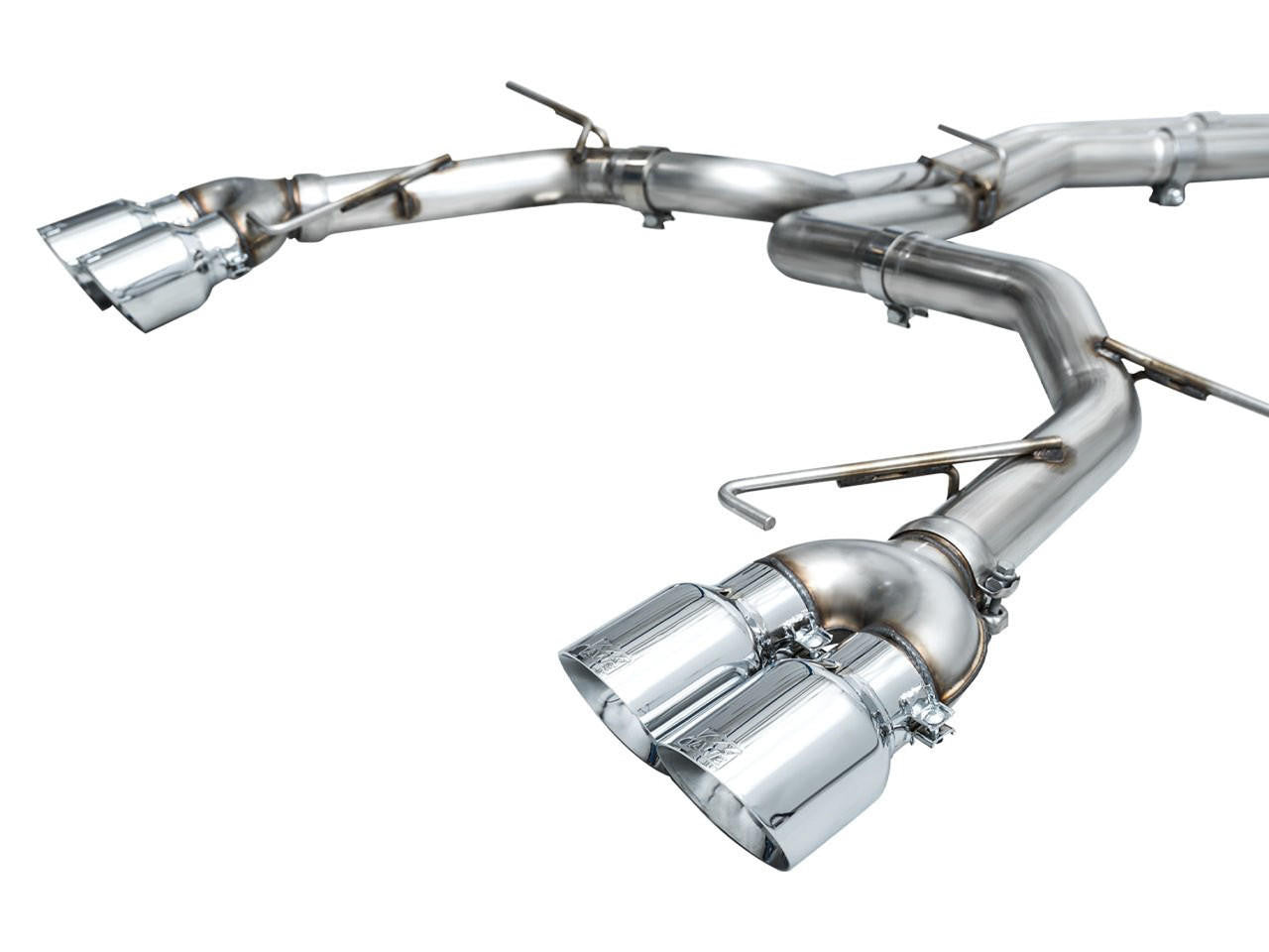 AWE Track Edition Exhaust for Audi C8 S6-S7 - Chrome Silver Tips - Apollo Off-Road
