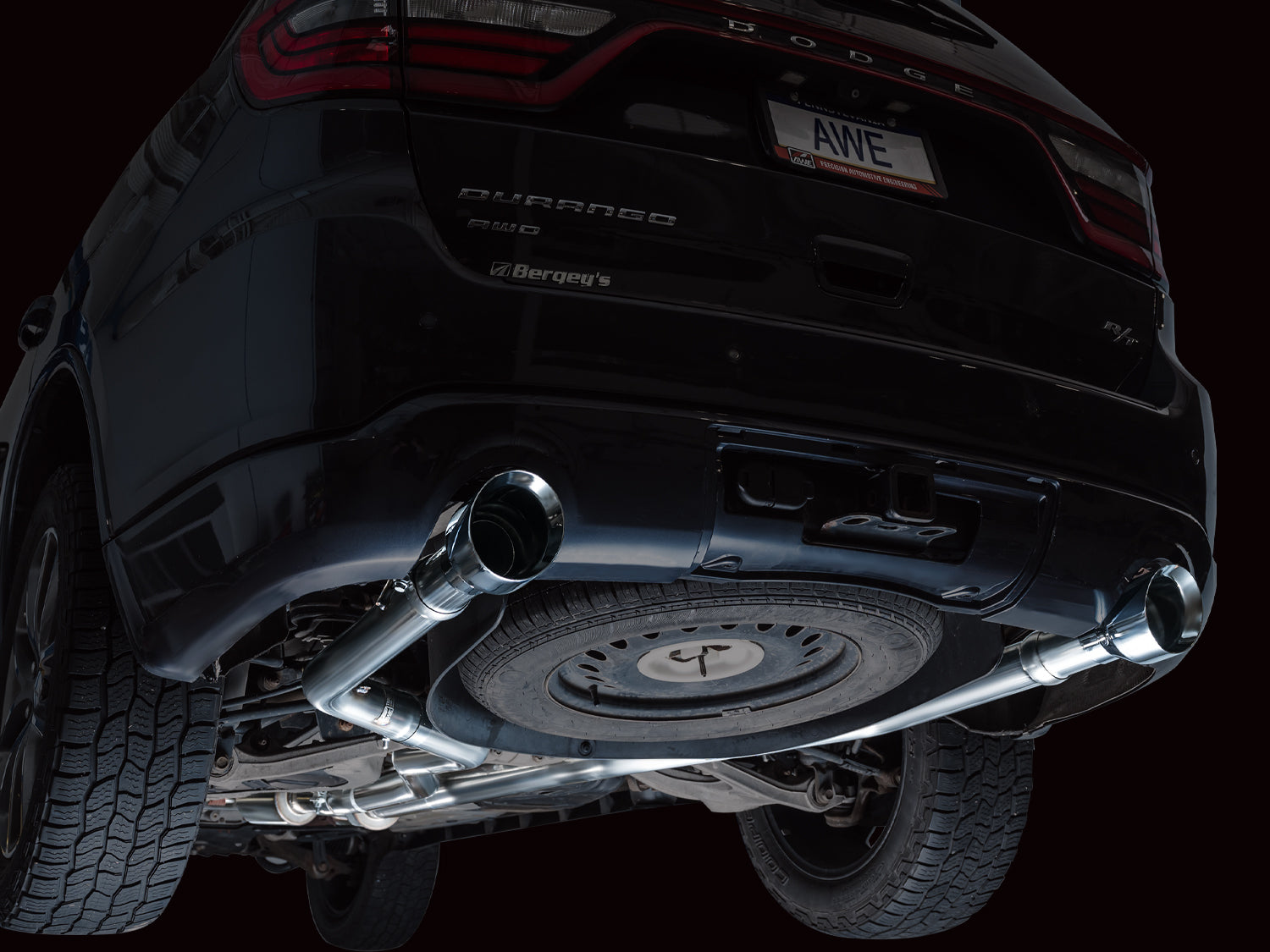 AWE Track Edition Exhaust for Dodge Durango 5.7 - Chrome Silver Tips - Apollo Off-Road