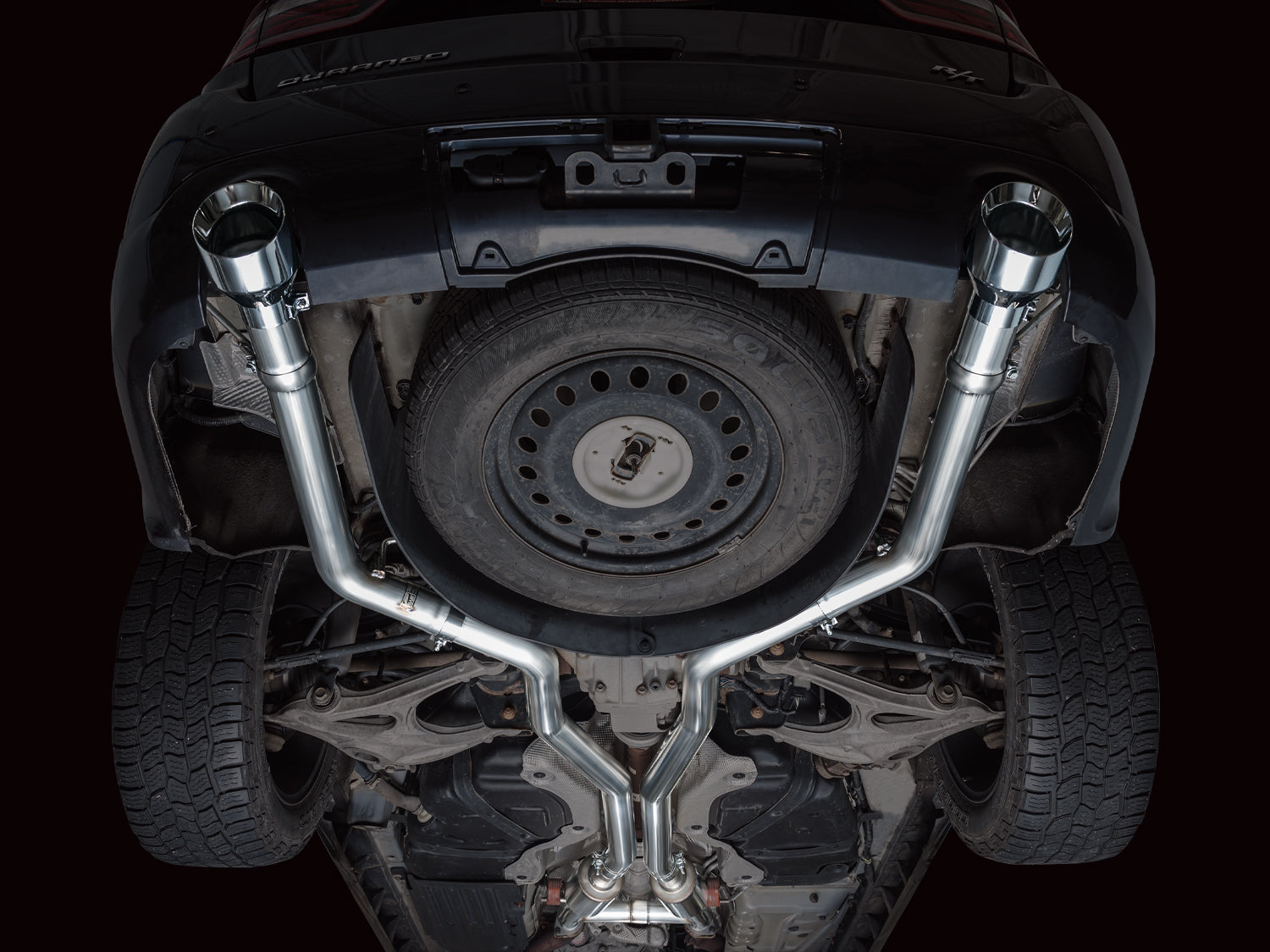 AWE Track Edition Exhaust for Dodge Durango 5.7 - Chrome Silver Tips - Apollo Off-Road