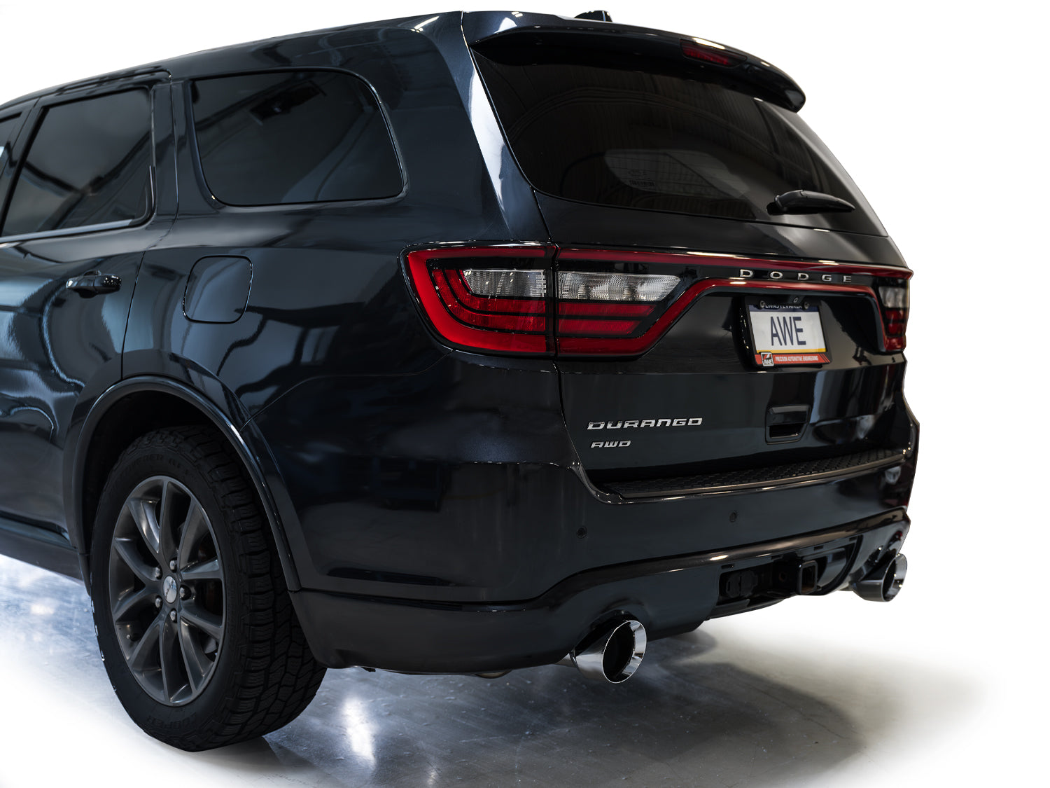 AWE Track Edition Exhaust for Dodge Durango 5.7 - Chrome Silver Tips - Apollo Off-Road