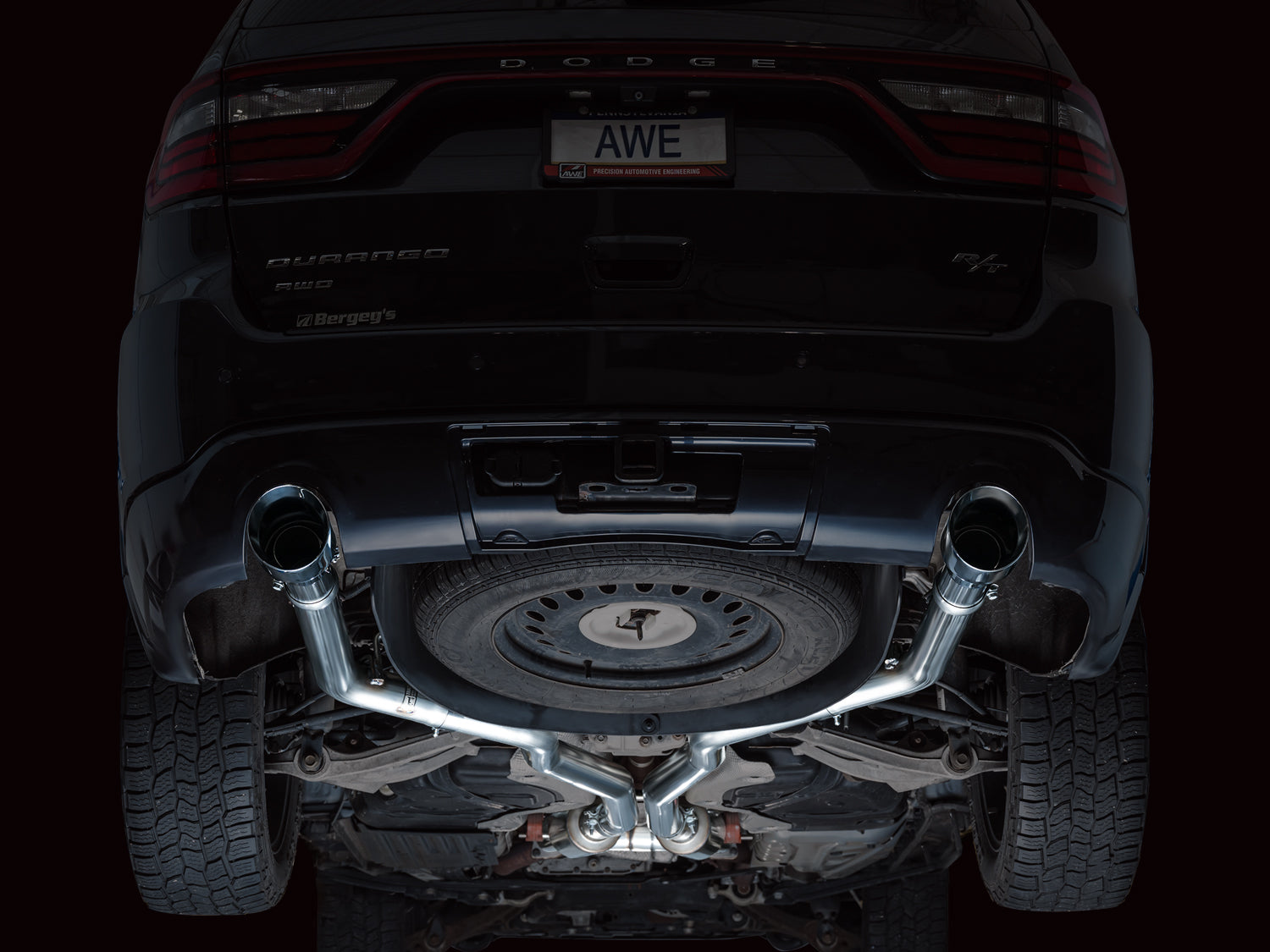 AWE Track Edition Exhaust for Dodge Durango 5.7 - Chrome Silver Tips - Apollo Off-Road