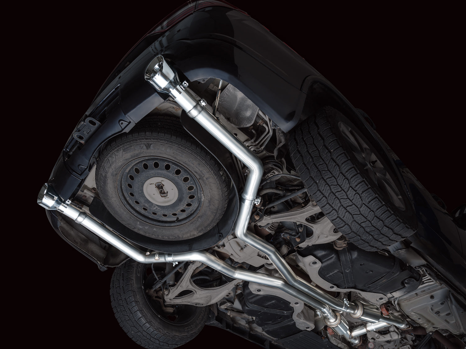 AWE Track Edition Exhaust for Dodge Durango 5.7 - Chrome Silver Tips - Apollo Off-Road