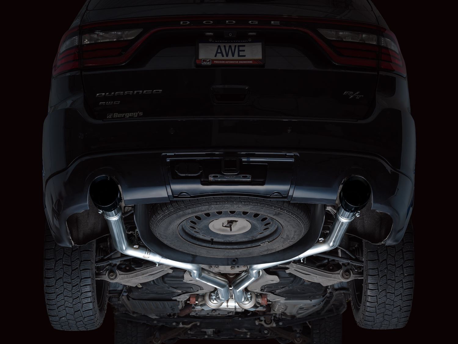 AWE Track Edition Exhaust for Dodge Durango 5.7 - Diamond Black Tips - Apollo Off-Road