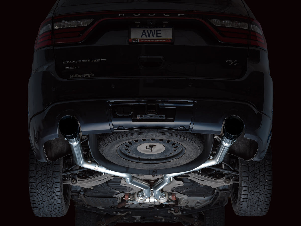 AWE Track Edition Exhaust for Dodge Durango 5.7 - Diamond Black Tips - Apollo Off-Road