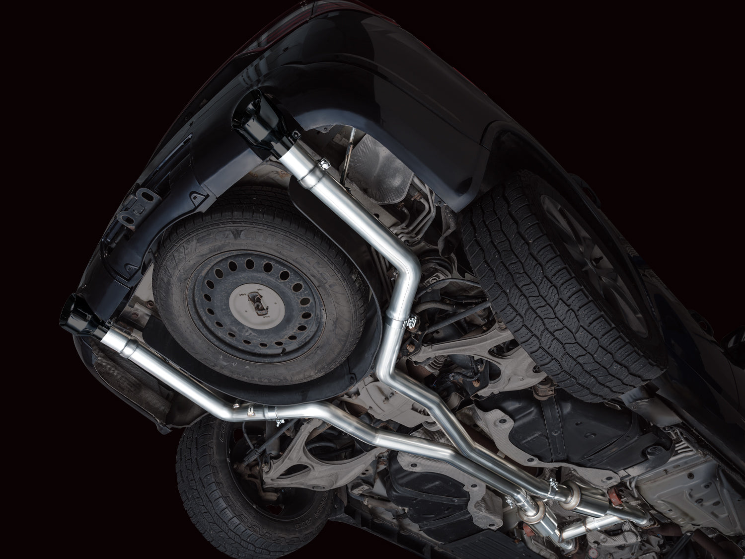 AWE Track Edition Exhaust for Dodge Durango 5.7 - Diamond Black Tips - Apollo Off-Road