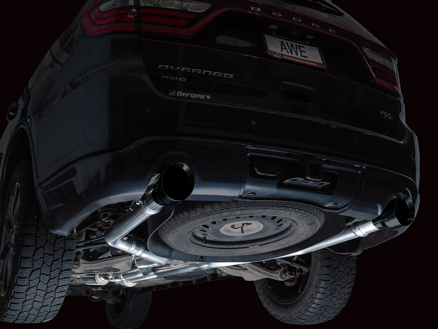 AWE Track Edition Exhaust for Dodge Durango 5.7 - Diamond Black Tips - Apollo Off-Road