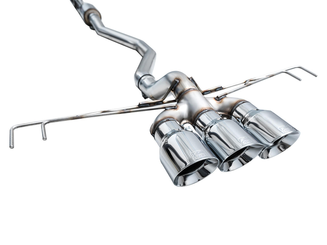 AWE Track Edition Exhaust for FL5 Civic Type R - Triple Chrome Silver Tips - Apollo Off-Road