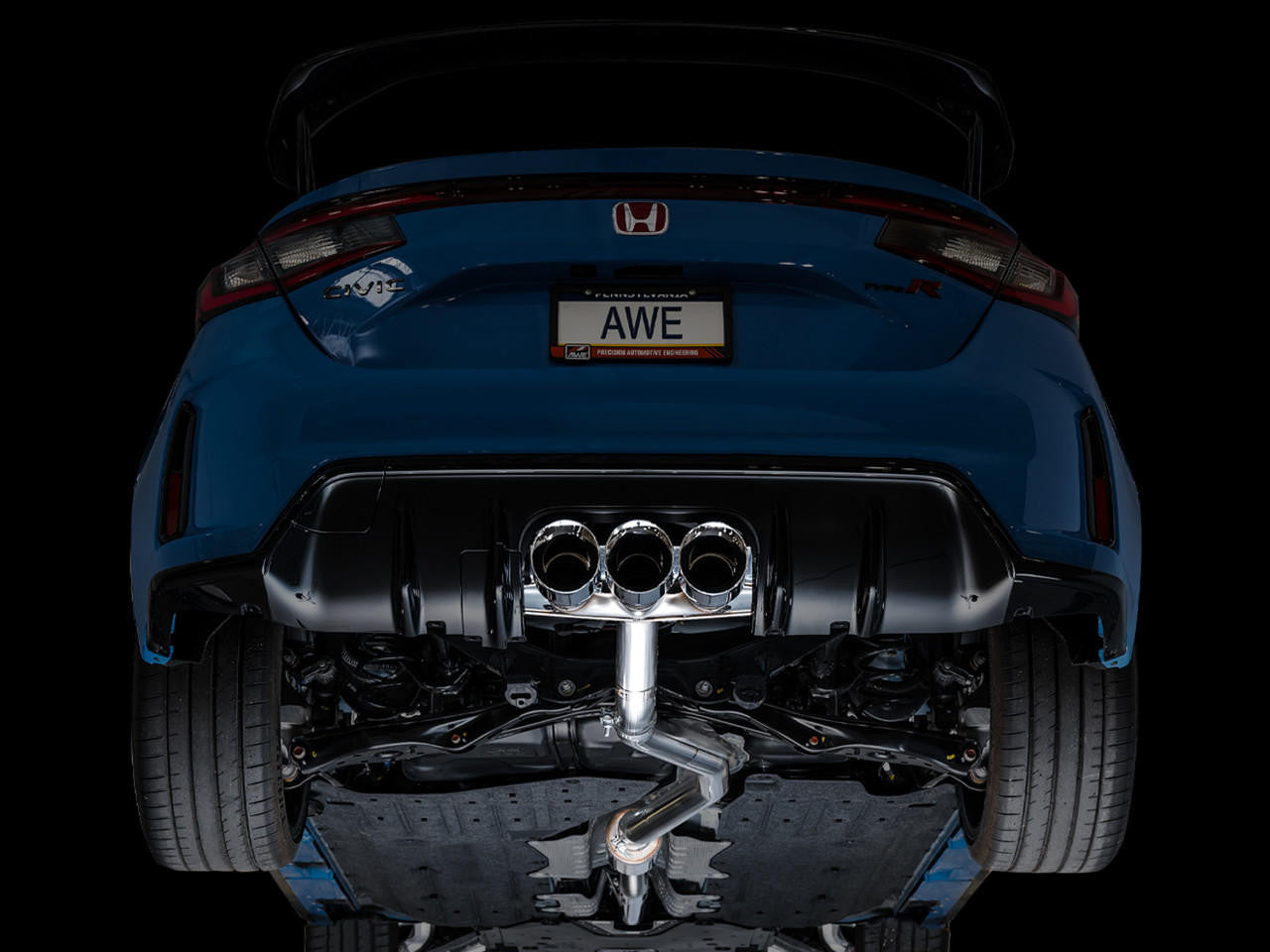 AWE Track Edition Exhaust for FL5 Civic Type R - Triple Chrome Silver Tips - Apollo Off-Road