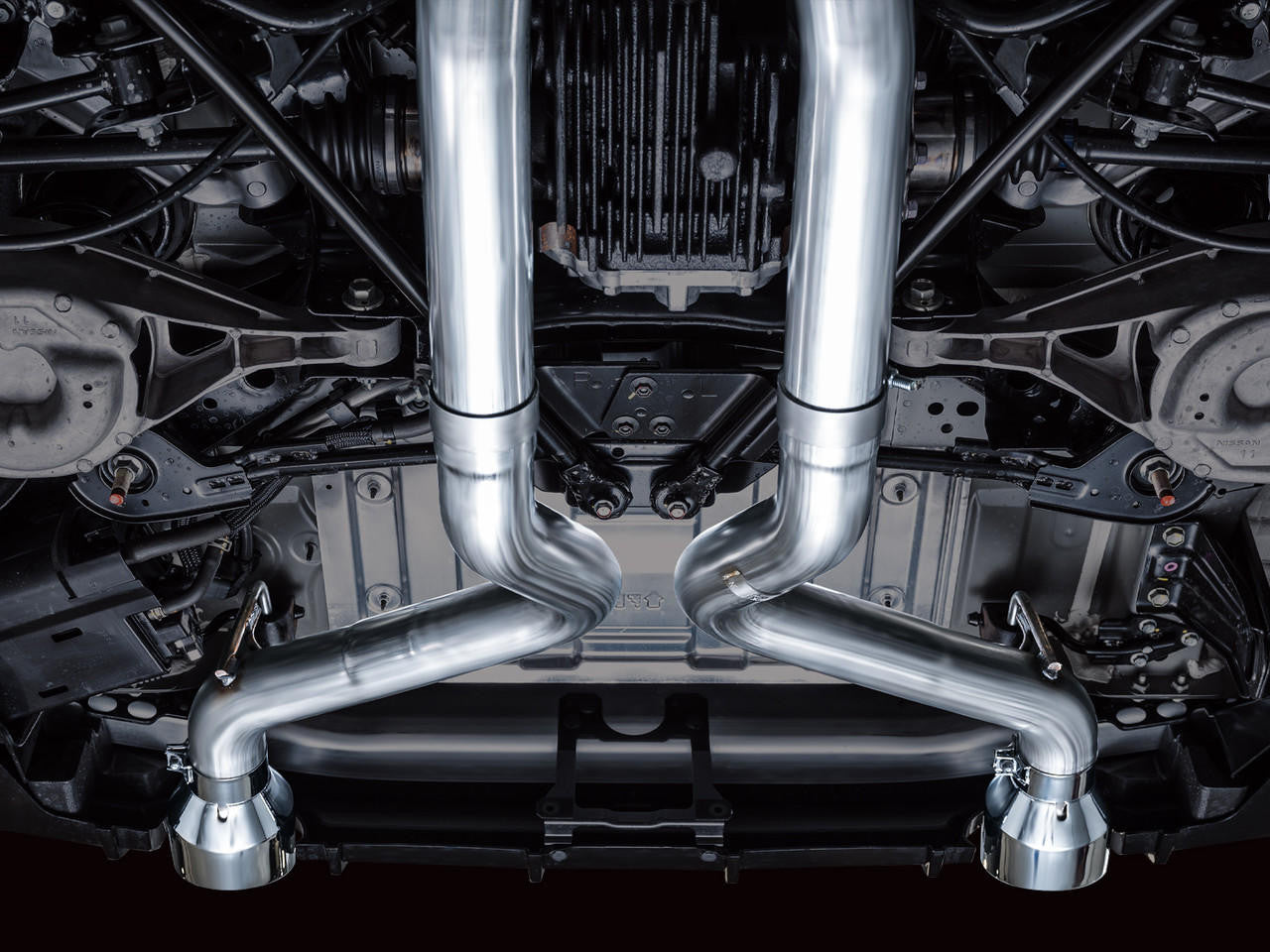 AWE Track Edition Exhaust for Nissan Z - Chrome Silver Tips - Apollo Off-Road