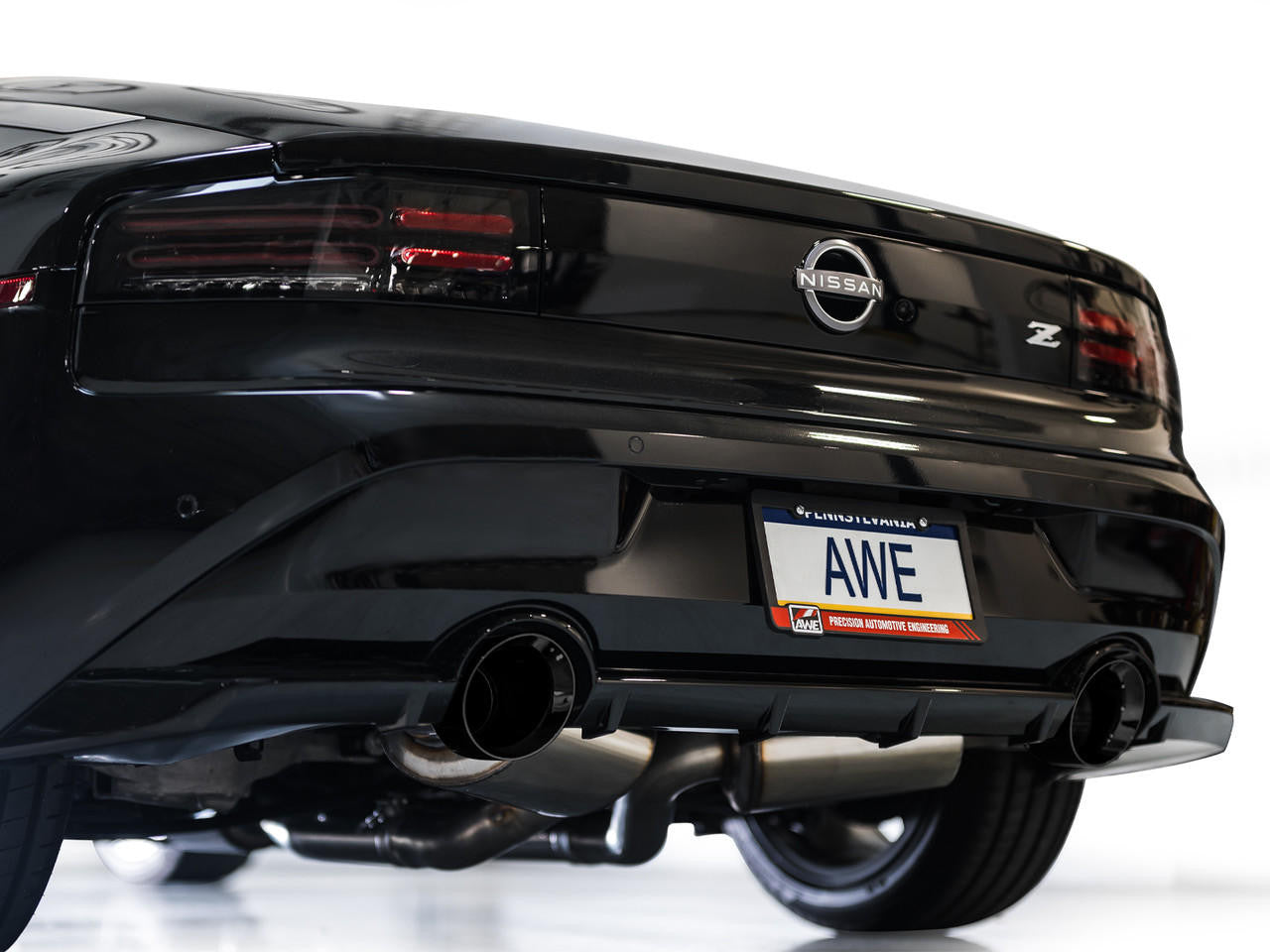 AWE Track Edition Exhaust for Nissan Z - Diamond Black Tips - Apollo Off-Road