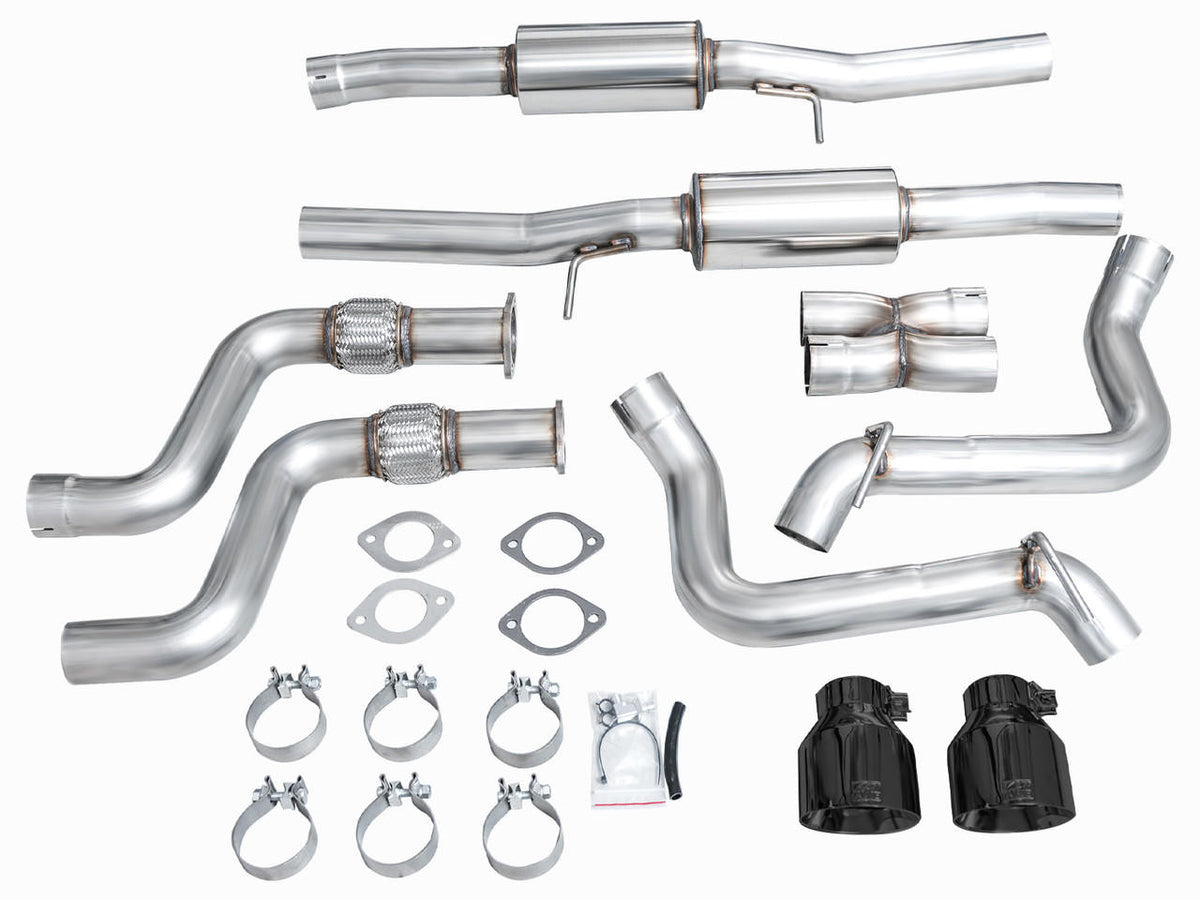AWE Track Edition Exhaust for Nissan Z - Diamond Black Tips - Apollo Off-Road
